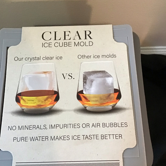 Clear Ice Cube Mold Makes 4 Crystal Clear Ice Cubes Slow Melting Ice - Picture 2 of 3